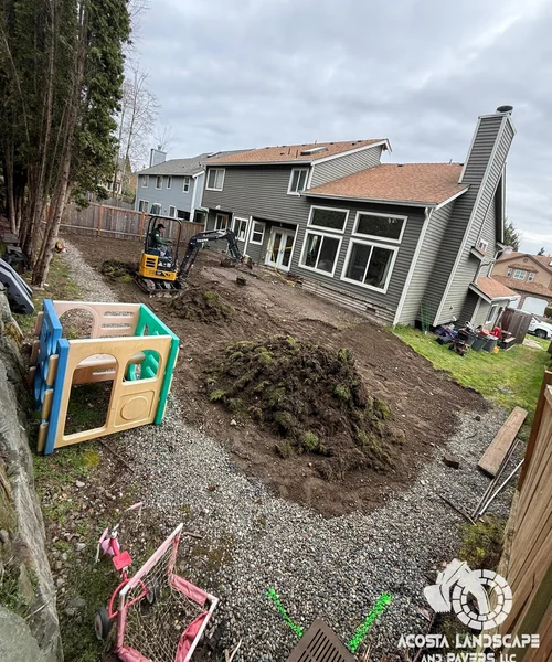 Multi - Tiered Deck, Stamped Patio & Sod Renovation in Bothell 